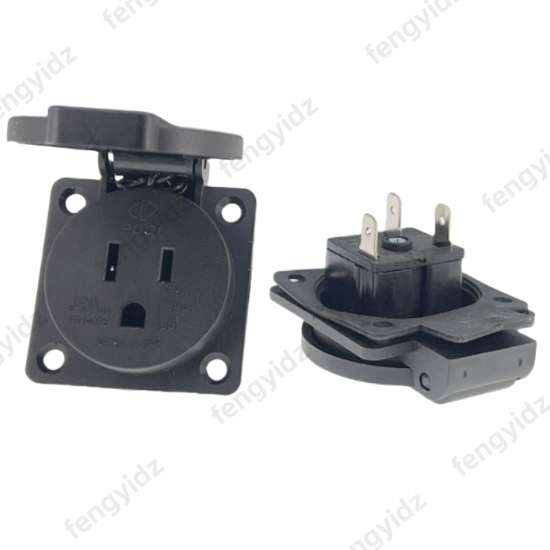 Outdoor Power Receptacle - Negro 125V 15A 20A IP44 CE