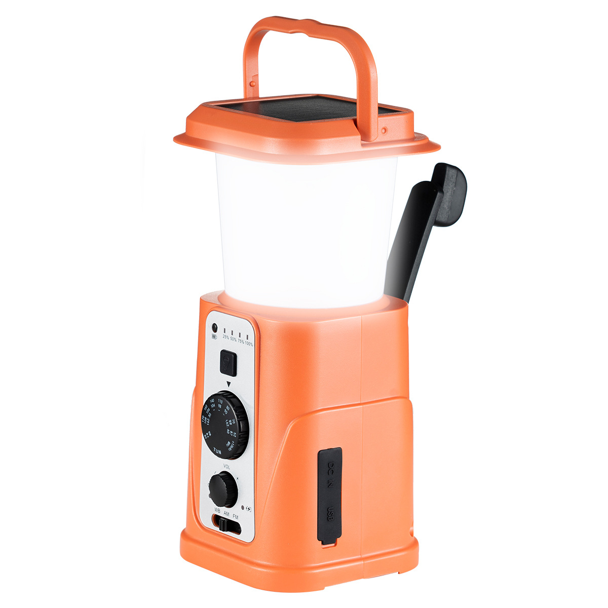 Outdoor Power Group - Radio Solar de Manivela con Linterna
