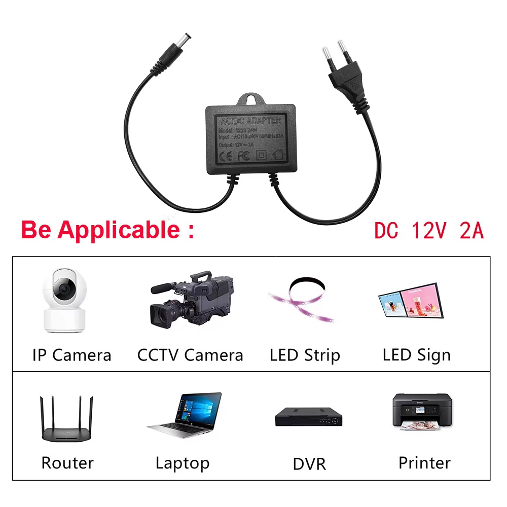 Outdoor Power Adapter - Adaptador de corriente impermeable para exteriores,