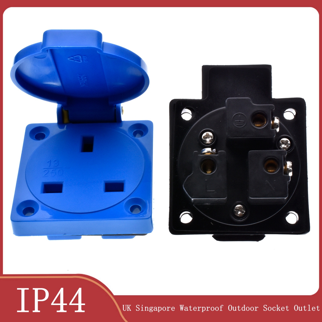 Outdoor Power Receptacle - 1 Uds Gran Bretaña negro azul