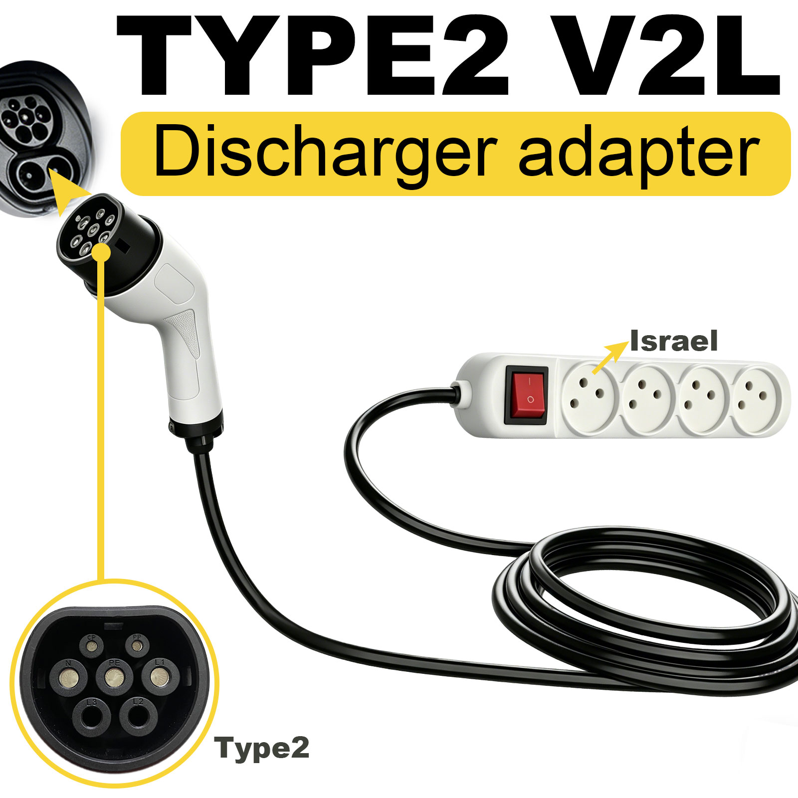 Outdoor Power Adapter - Adaptador de descarga V2L Tipo 2