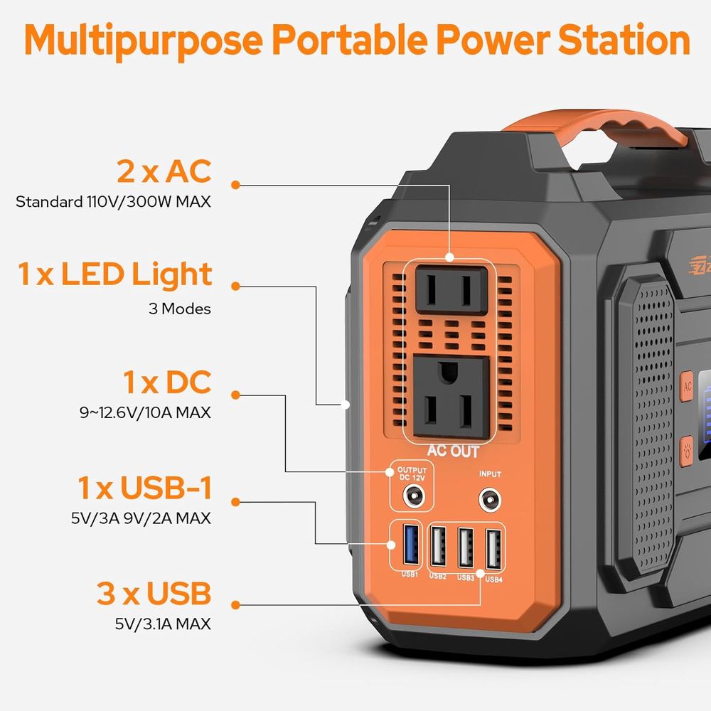 Generador solar de 300 W, banc - Outdoor Power Bank With Ac Outlet reseña y precio