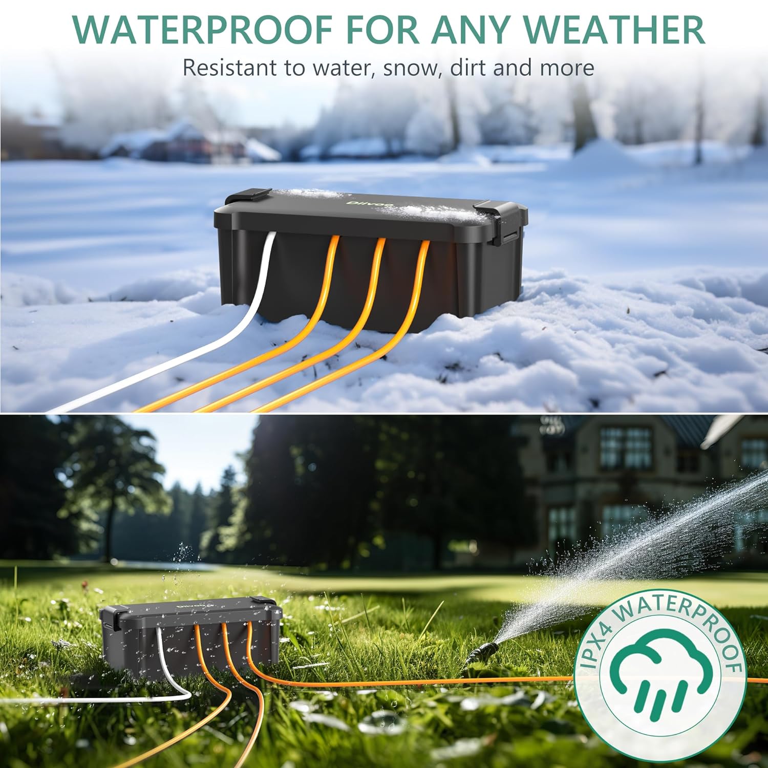Diivoo-caja eléctrica impermea - Outdoor Power Adapter reseña y precio