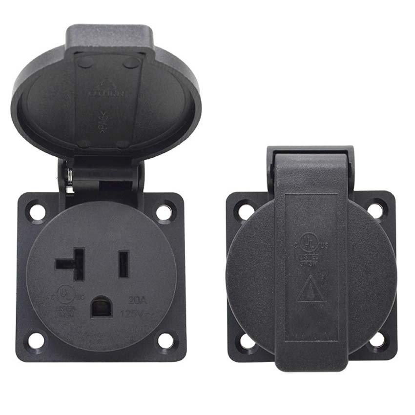 Negro 125V 15A 20A IP44 CE Amé - Outdoor Power Receptacle reseña y precio