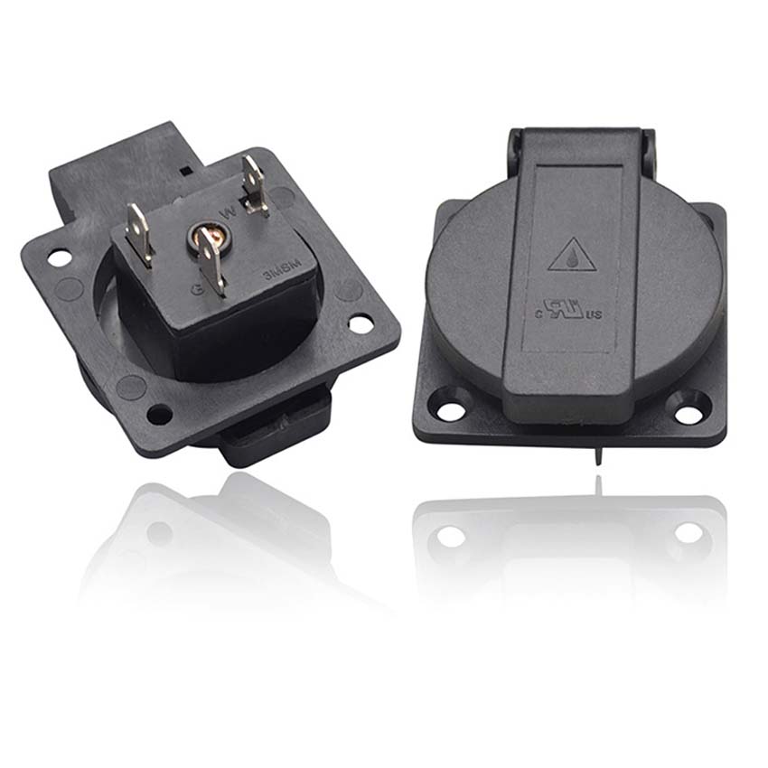Negro 125V 15A 20A IP44 CE Amé - Outdoor Power Receptacle reseña y precio